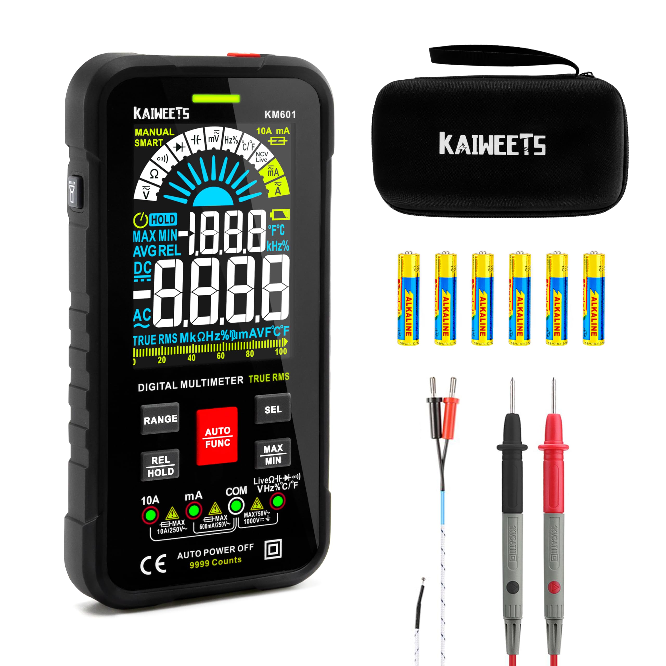 KAIWEETS KM601 smart digital multimeter with color display